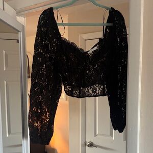 Lush Black Lace Crop Top